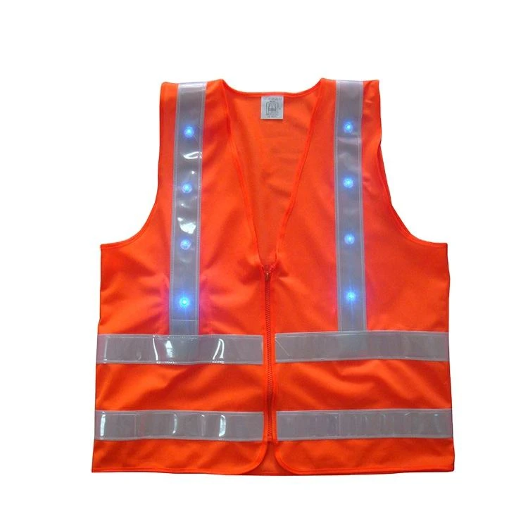 LED high visibility safety vest with reflective tape for road safety workwear LED high visibility safety vest with reflective tape for road safety workwear