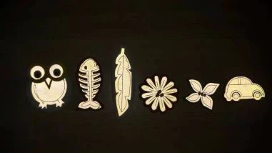 Reflexné vyšívané prívesky na kľúče